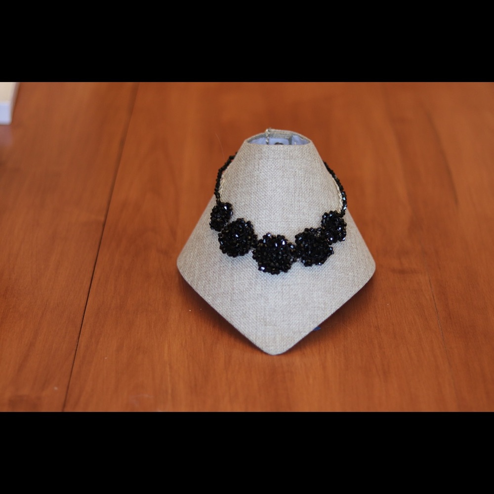 Elegant black Swarovski crystal necklace 18”
